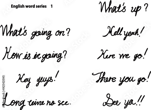 英語の挨拶カリグラフィセット