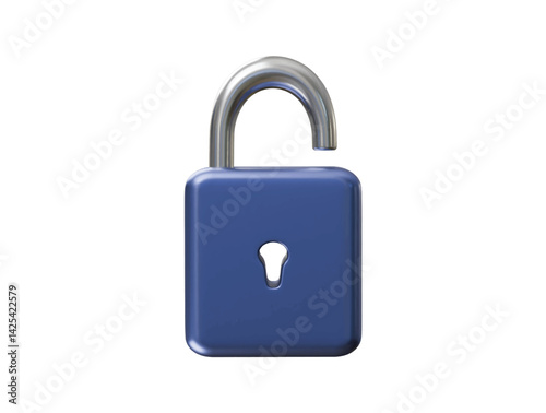 lock icon 3d illustration render