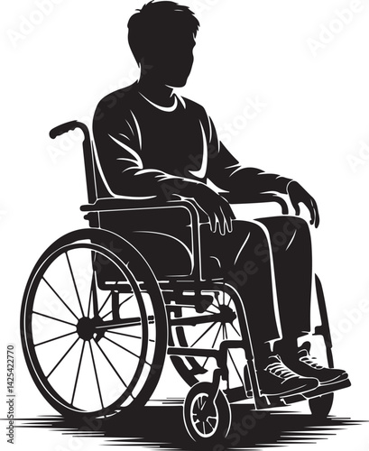 Man in wheelchair silhouette