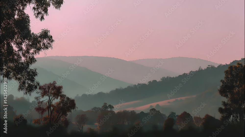 Fototapeta premium in gradient tones with soft mist and balanced composition 