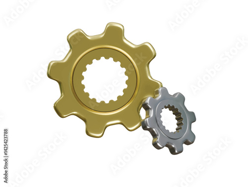 gear icon 3d illustration render