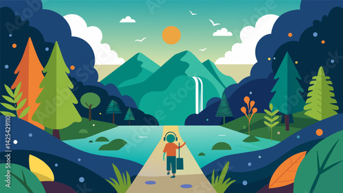 A journey through a natural soundscape with the gentle rustle of leaves the distant rumble of a waterfall and the facilitators carefully crafted.