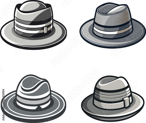 Stylish Hats Fashion Accessories Collection Vector Image