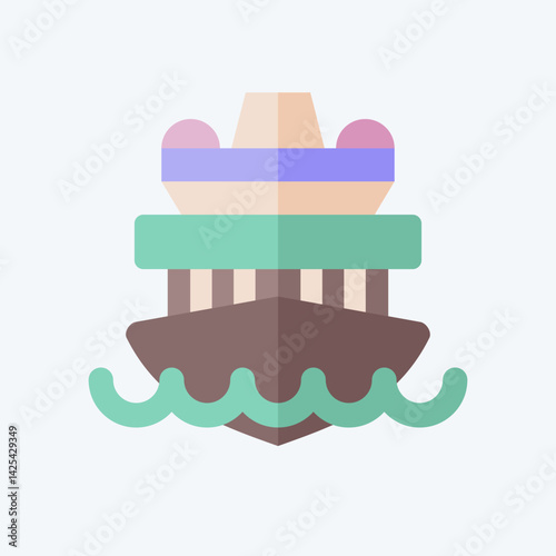 Icon Cruise Ship. related to Vehicle symbol. flat style. editable