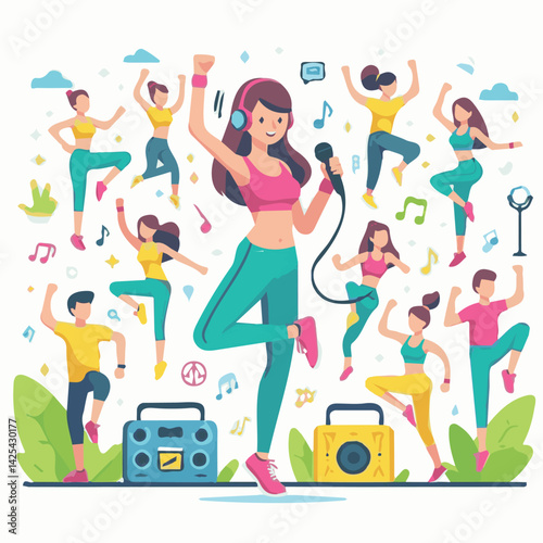 dance, zumba, fitness, training, lifestyle, activity, group, choreography, class, movement, person, indoors, female, girl, sports, studio, dancing, pastime, improvising, social, hobby, enjoyment, musi
