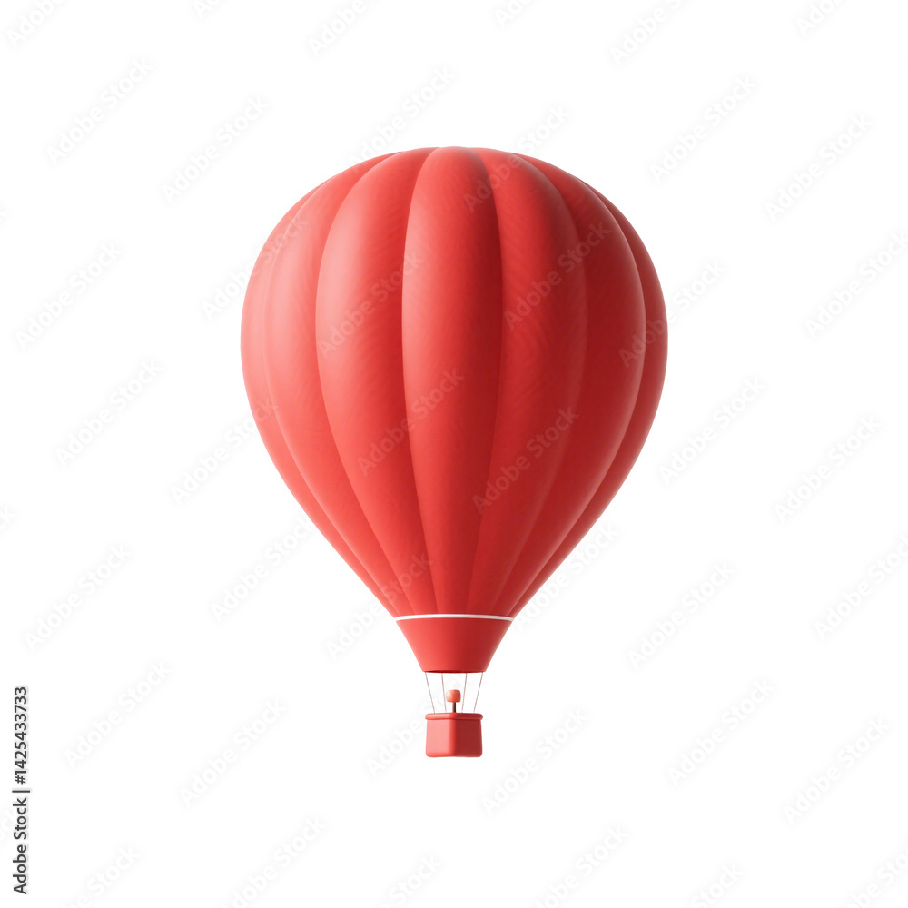 Obraz premium Hot Air Balloon – Red Floating Travel Adventure, Aerial Transportation, Isolated On White Transparent Background PNG Object Cut Out Social Media Advertisement Banner Label Poster Download