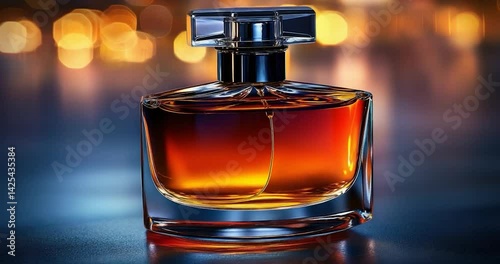 Elegant amber perfume bottle