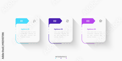 Vector Infographic label design template with icons and 3 options or steps. Can be used for process diagram, presentations, workflow layout, banner, flow chart, info graph.