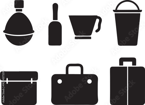Retro Icon Set of Daily Objects