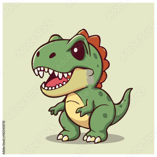 A cute lovely dianosaur cartoon illustration
