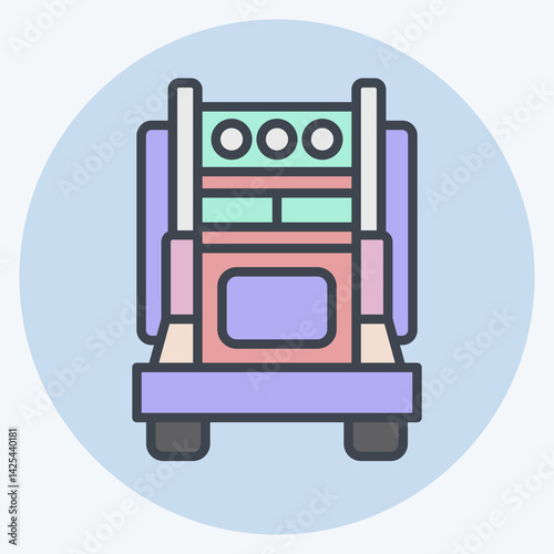 Icon Eighteen Wheeler. related to Vehicle symbol. color mate style. editable