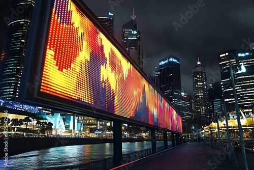 A Digital Display Board Showing Stock Price Fluctuations photo