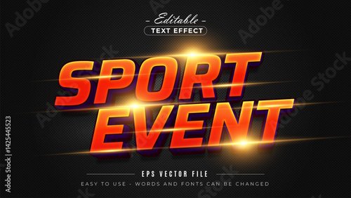 Sport event editable text effect style.