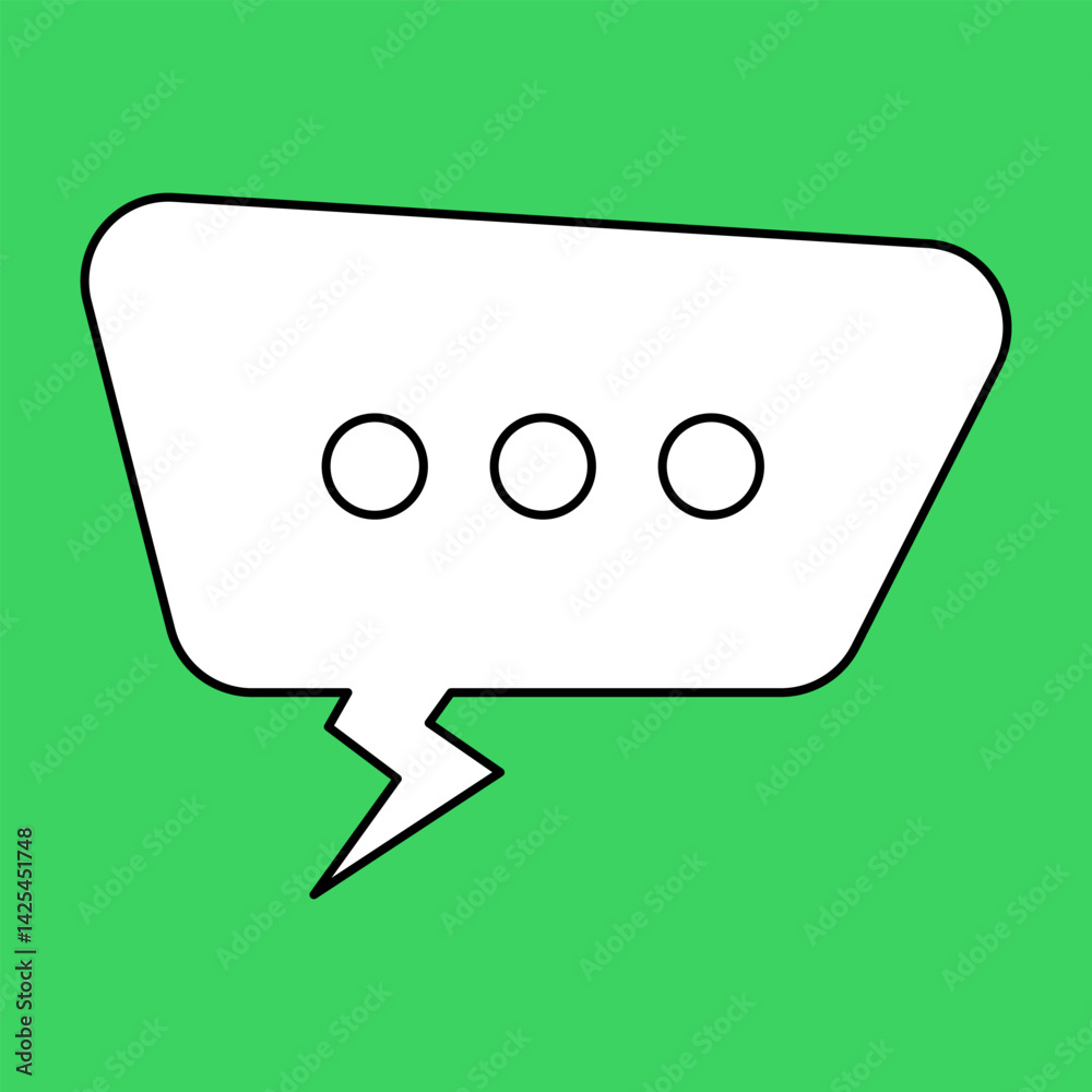 Set of blank white speech bubble in flat design, chatting box, message box icon. Balloon doodle style of thinking sign symbol. Speech bubble isolated on background. Communication, Discussion and Text