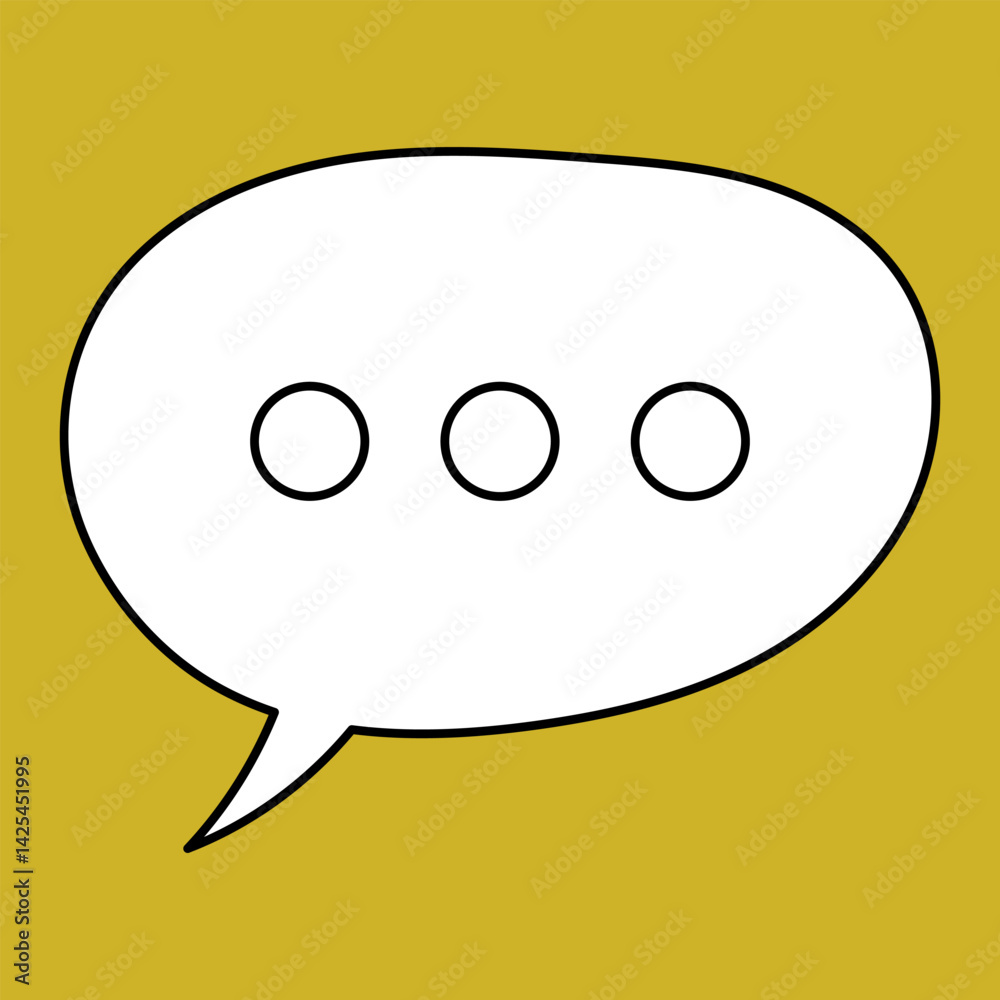 Set of blank white speech bubble in flat design, chatting box, message box icon. Balloon doodle style of thinking sign symbol. Speech bubble isolated on background. Communication, Discussion and Text