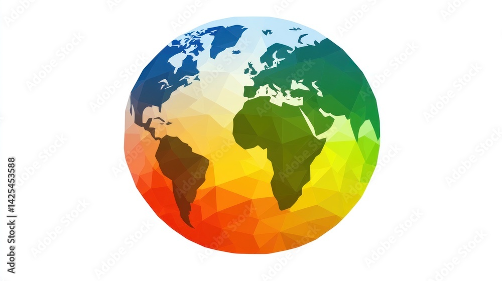 Fototapeta premium Colorful Polygonal World Map