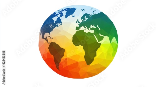 Colorful Polygonal World Map