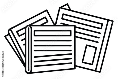 newspaper line art elegant minimalist newspaper sketch