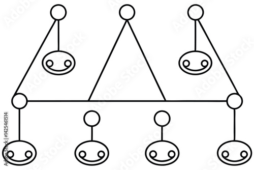 newton s cradle line art artistic concept physics balance