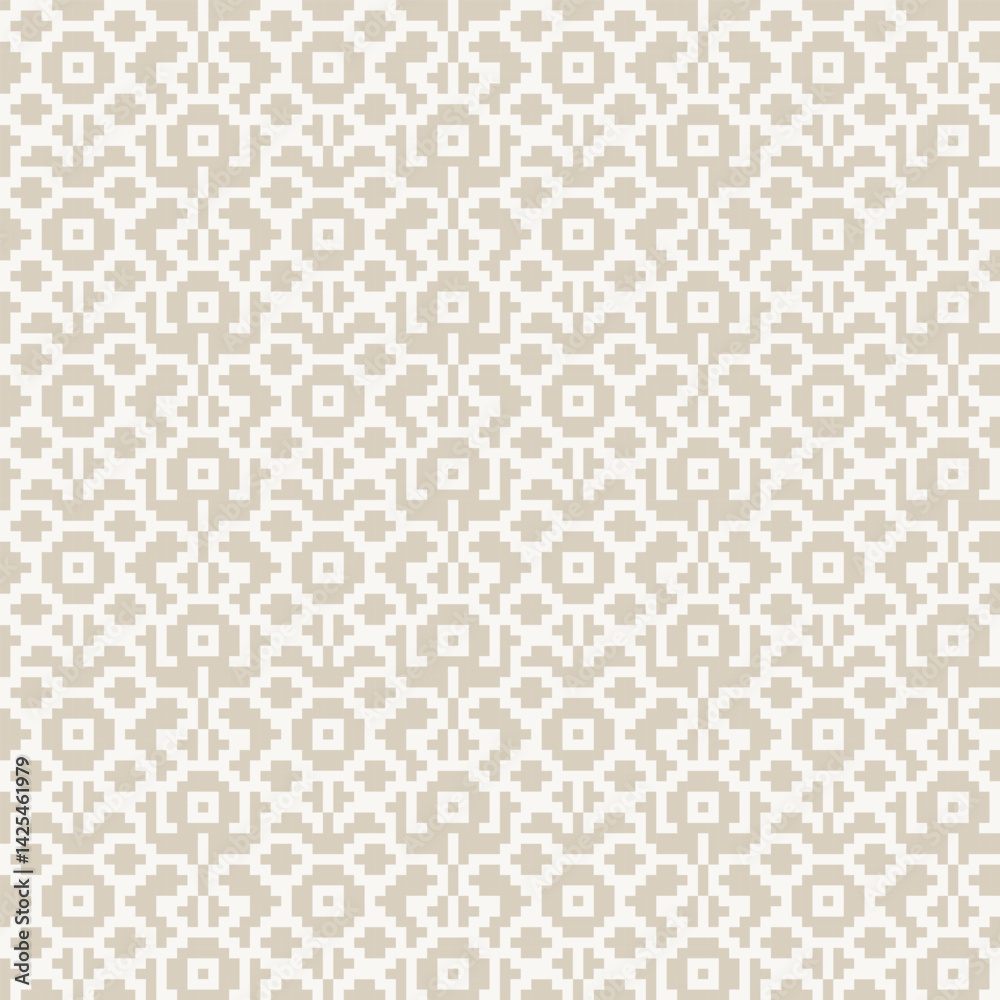 Fototapeta premium Neutral Colour Textured Fair Isle Seamless Pattern Design