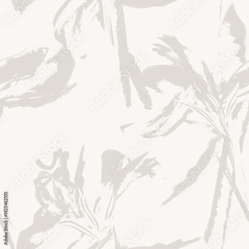 Neutral Colour Abstract Floral Seamless Pattern Design