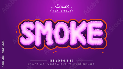 Smoke text, editable text effect.