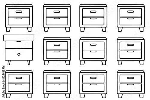 nightstand line art contemporary bedroom furniture design style