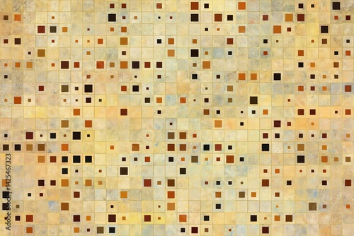 Tableau sur toile Abstract Geometrical Background. Tile art. Gold theme.