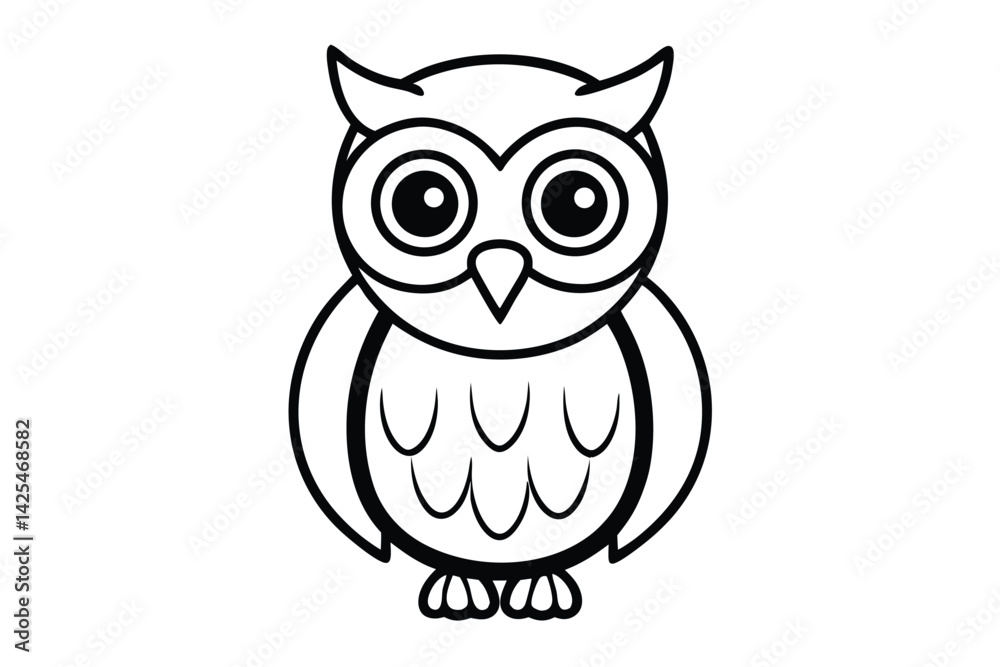 Fototapeta premium Cute cartoon owl vector icon .