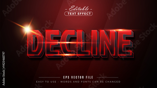 Decline bold, editable text effect.