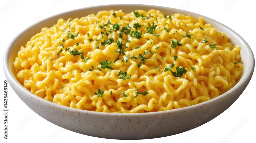 Creamy, cheesy noodles in a bowl Creamy, cheesy noodles in a bowl