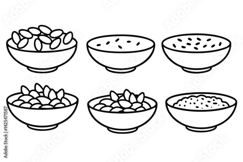 oatmeal line art intricate sketch for creative design