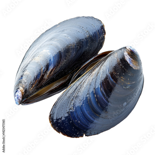 Common blue mussel isolated on white background