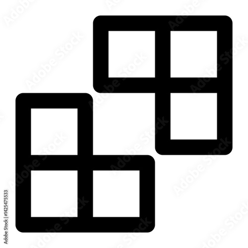 brick builder game line icon.
