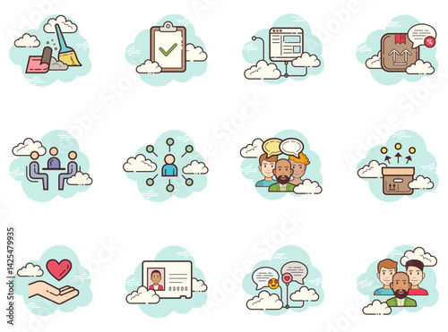 Set of Business Communication icons	