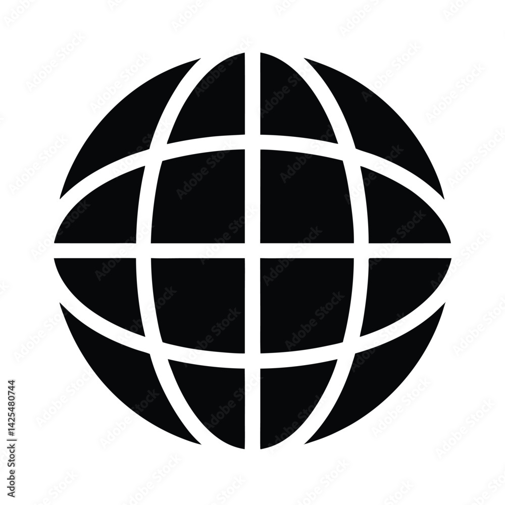 Naklejka premium Globe Silhouette Vector Illustration