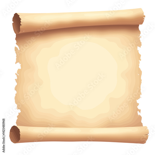 Aged parchment scroll, with copy space