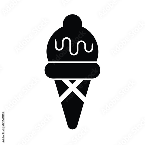 Ice Cream Silhouette Vector Illustration