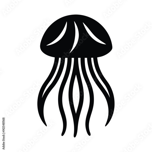 Jellyfish Silhouette Vector Illustration