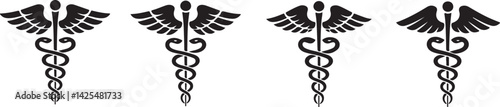 Four Variations of the Caduceus Medical Symbol