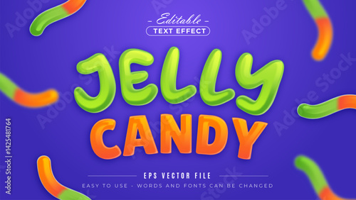 Jelly candy editable text effect.
