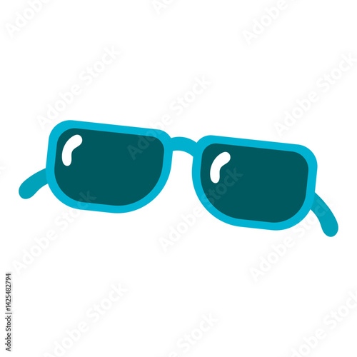 Sun glasses a stylish pair of blue sunglasses suitable for summer fashion and lifestyle concepts, beach vacation themes, and trendy accessory visuals