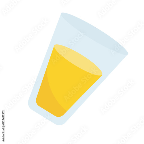 Orange juice swirls in a glass to display a vibrant yellow hue. Perfect for food and beverage designs for summer themed projects