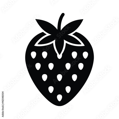 Strawberry Silhouette Vector Illustration