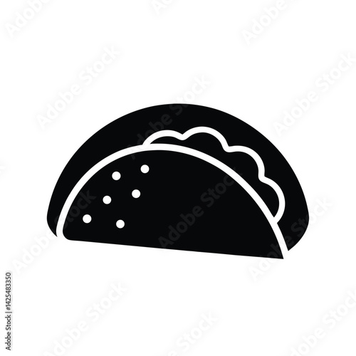 Taco Silhouette Vector Illustration