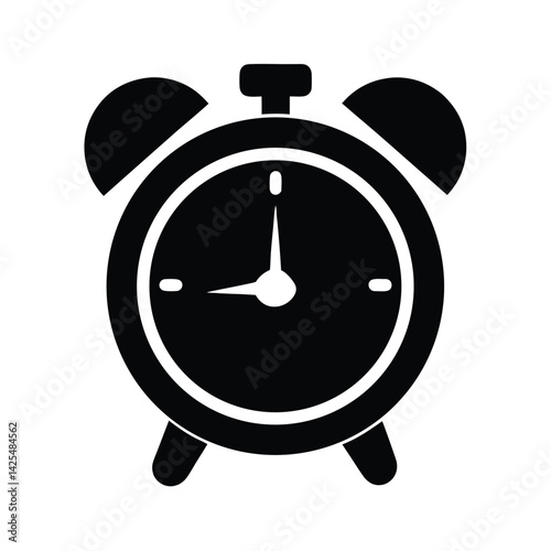 Alarm Clock Silhouette Vector Illustration