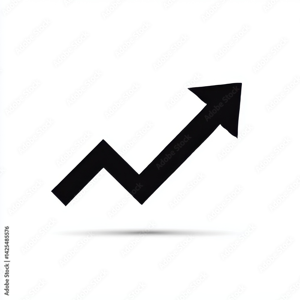 Rising arrow diagram graphic element isolated on white background Rising arrow diagram graphic element isolated on white background