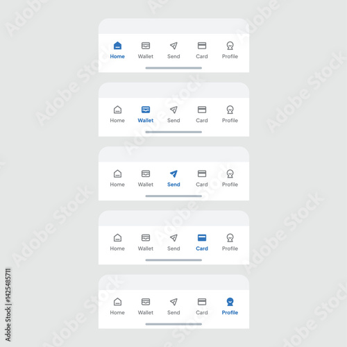 Bottom Navigation UI Mobile App Design Modern Minimal Interface 5.eps