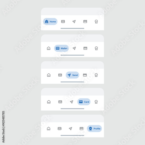 Bottom Navigation UI Mobile App Design Modern Minimal Interface 13.eps