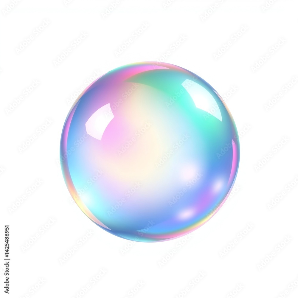 Obraz premium Colorful Soap Bubble on White Background